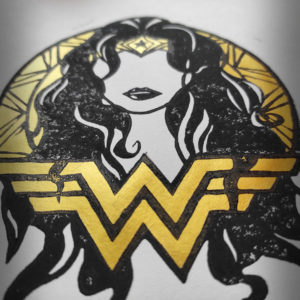 Wonder Woman Linogravure